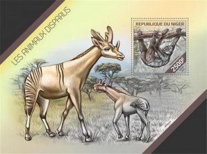 Niger - 2014 Extinct Animals on Stamps - Souvenir Sheet - 14A-425
