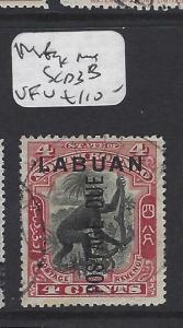 LABUAN  (PP1912B)  4C MONKEY POSTAGE DUE SG D3B   VFU