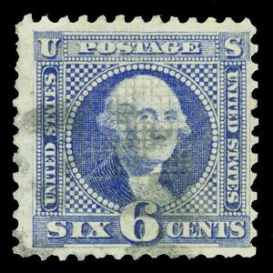 Scott 115 1869 6c Washington Pictorial Issue Used Fine Lightly Canceled Cat $200