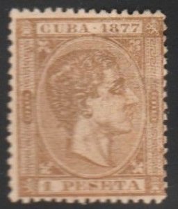 1877 Cuba Stamps Sc 75  King Alfonso Spain 1 Peseta NEW