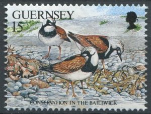 Guernsey  Sc#465b MNH, 15p multi, Nature Conservation: Birds and Plants (1991)