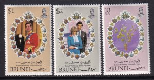 Brunei 268-270 Royal Wedding MNH VF