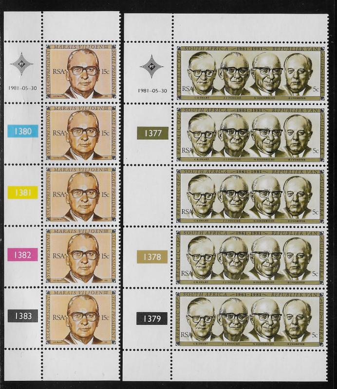 SOUTH AFRICA SC# 548-49 CS5  L #1377-83  FVF/MNH 1981