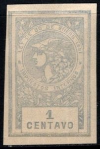 1891 Argentina Revenue 1 Centavo General Tax Duty Stamp Unused