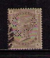 GREAT BRITAIN Sc# 84 - 175SK USED FVF Perfin Victoria