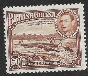 BRITISH GUIANA SG315 1938 60c RED-BROWN MTD MINT