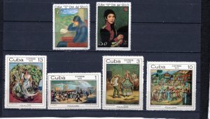 CUBA 1970 ART/PAINTINGS SET OF 6 STAMPS MNH