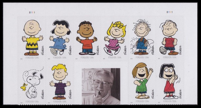 US 5726a-5726j 5726 Charles M Schulz F plate block 10 U MNH 2022