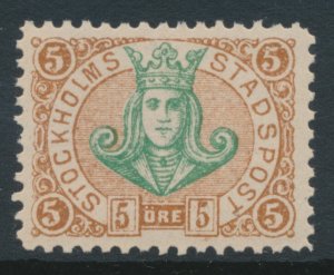 Sweden 1888 Stockholms Stadspost 5 öre Local Post MNH