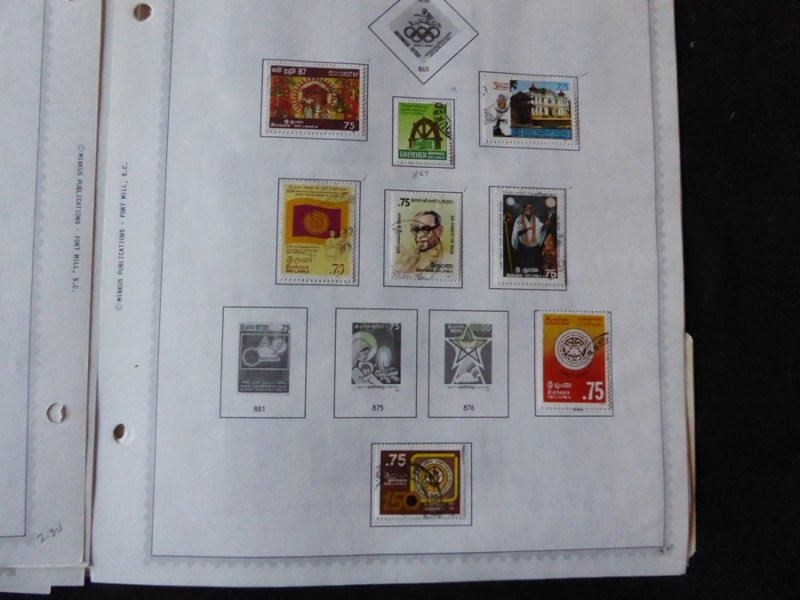 Sri Lanka 1973-1989 Stamp Collection on Album Pages