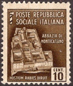Italy (ISR) 23 - Mint-H - 10c Monte-Cassino Abbey (1944) (cv $0.60)