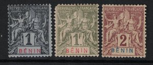 Benin 3 1894 Issues Mint Hinged - S18163