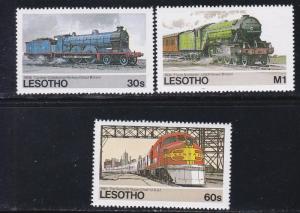 Lesotho # 455-457, Trains, High Values, NH, 1/3 Cat