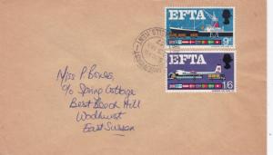 GB 1967 EFTA Ordinary Paper FDC Lamberhurst CDS VGC