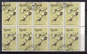 Uganda 1969 Sc #124 Flowers Acacia Sheet of 10 Stamps