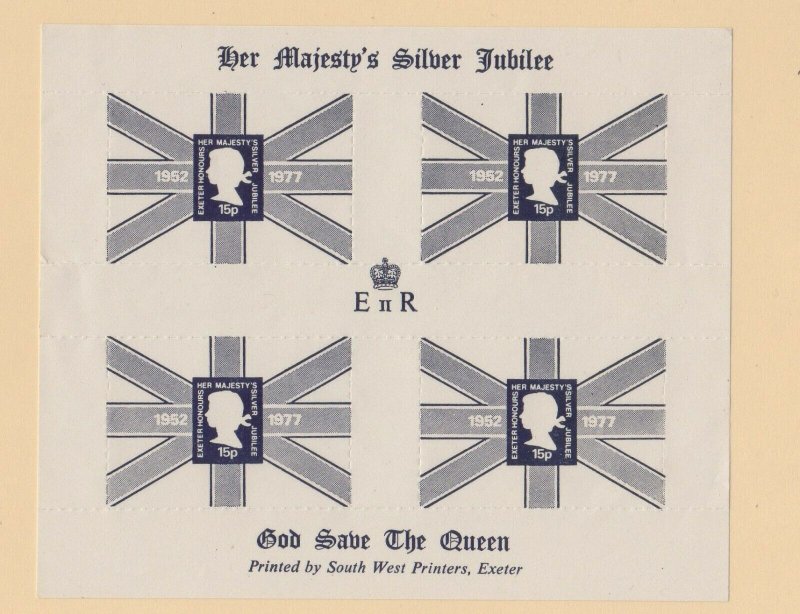 Britain Souvenir Sheet of 4 Her Majesty's Silver Jubilee