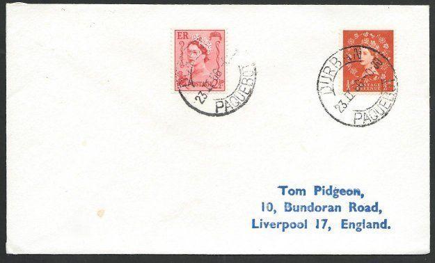 GB SOUTH AFRICA 1966 cover DURBAN / PAQUEBOT cds...........................49553