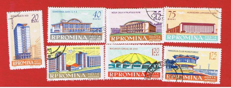 Romania #C112-C118 VF used  Airmail Full Set  Free S/H