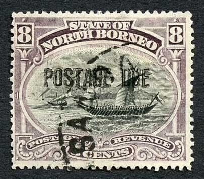 North Borneo SGD7 8c Black and dull purple Post Due Cat 55 Pounds