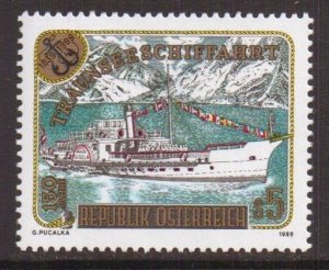 Austria    #1461   MNH   1989  paddle steamer