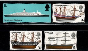 UK , Great Britain # 575 - 578 British Ships , F-VF OG NH - I Combine S/H