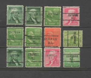 36 Ilinois Precancels, Definitives & Postage Dues,All Hinged