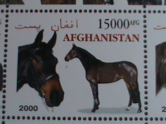 AFGHANISTAN STAMP -2000 WORLD FAMOUS HORSES- MNH SHEET - VERY FINE