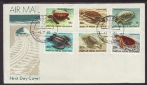 Papua New Guinea 592-597 Turtles 1984 U/A FDC