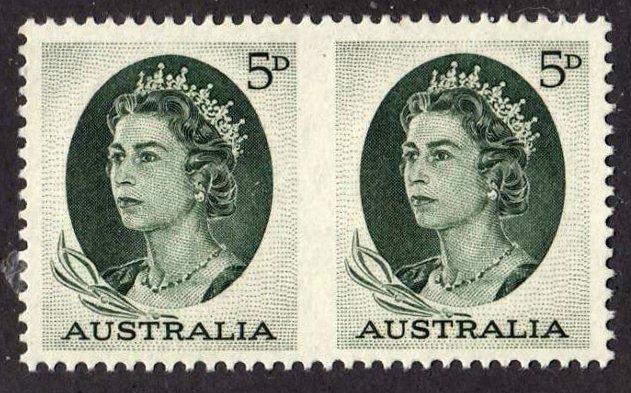 AUSTRALIA Sc#365b Queen Elizabeth II Definitive imperforated between (1963) MNH