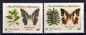 New Caledonia 555-556 MNH Butterflies Plants Nature Insects ZAYIX 0524S0321