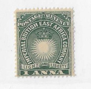 British East Africa Sc #15  1a with line thru anna  variety