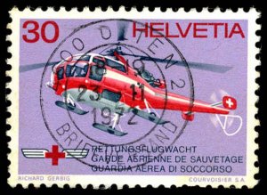SWITZERLAND Sc 553 USED - 1972 30c - Air Rescue Service