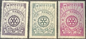 KOREA # 213-215-MINT/NEVER HINGED**SLIGHT GUM TONING***---COMPLETE SET---1955