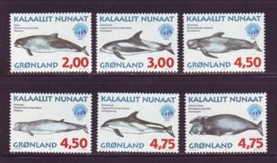 Greenland Sc 329-34 1998 Whales stamp set mint NH