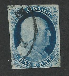 9 Used,  VF,  1c. Franklin, scv: $95