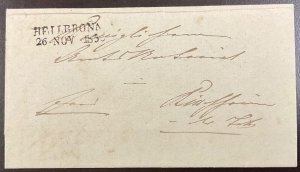 German States Re-used Cover 1856 Straight Line Township Cancel