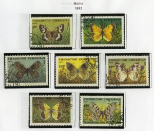 UZBEKISTAN 80-86 USED SCV $15.65 BIN $6.25 BUTTERFLIES