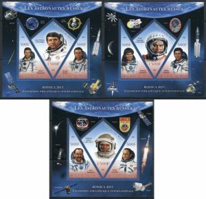 Russian space soviet cosmonauts Rossica exhibition 2013 39 MNH stamp sheets