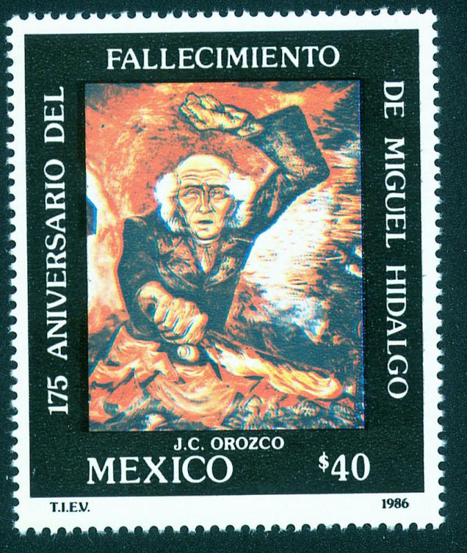 MEXICO 1448, 175th Death Anniversary of Miguel Hidalgo. MINT, NH. VF.