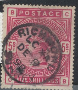 Great Britain SG 180 QV 5/- SON CDS VFU (8ful)