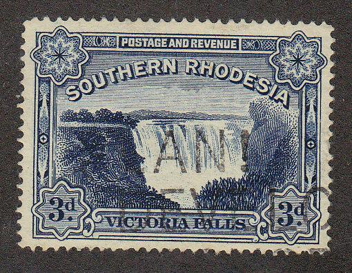 Southern Rhodesia Victoria Falls 3P. (Scott #32) Used-F/VF