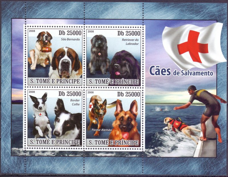 Sao Tome and Principe. 2008. 3659-66. Dogs. MNH. 