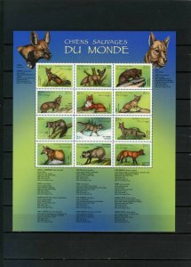 CONGO 2000 WILD ANIMALS SHEET OF 12 STAMPS MNH