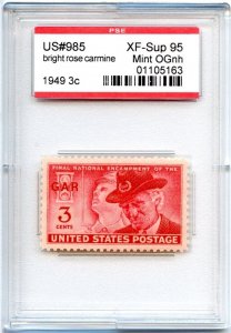 US SCOTT #985 MINT-XF-SUP-OG-NH GRADED 95 PSE ENCAPSULATED SMQ $35 (8/14/24 GP)