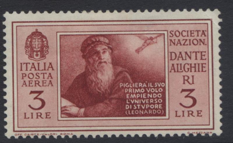 Italy - Scott C30 -Leonardo Da Vinci -1932 - MLH - 3L Brn Red