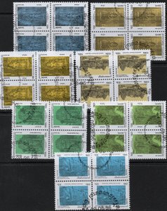 Thematic stamps CAMBODIA 1996 TUNI BATI TEMPLE 1552/8 in blocks of 4 used