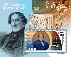 Sierra Leone - 2022 Gioachino Rossini - Stamp Souvenir Sheet - SRL220148b1