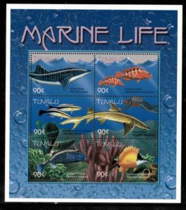 Tuvalu 2000 - SC 822 - Marine Life, Fish - Sheet of 6 Stamps - MNH