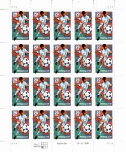 U.S. Scott 2834 1994 29 Cent World Cup Soccer Championship  -  MNH Pane of 20