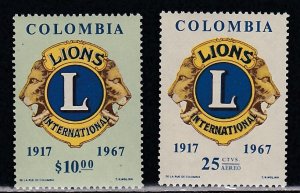Colombia # 770, C492, Lions International  50th Anniversary, Mint NH, 1/2 Cat.